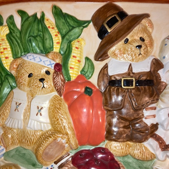 Cherished Teddies collectors wall plate teddy bear thanksgiving - Picture 5 of 9